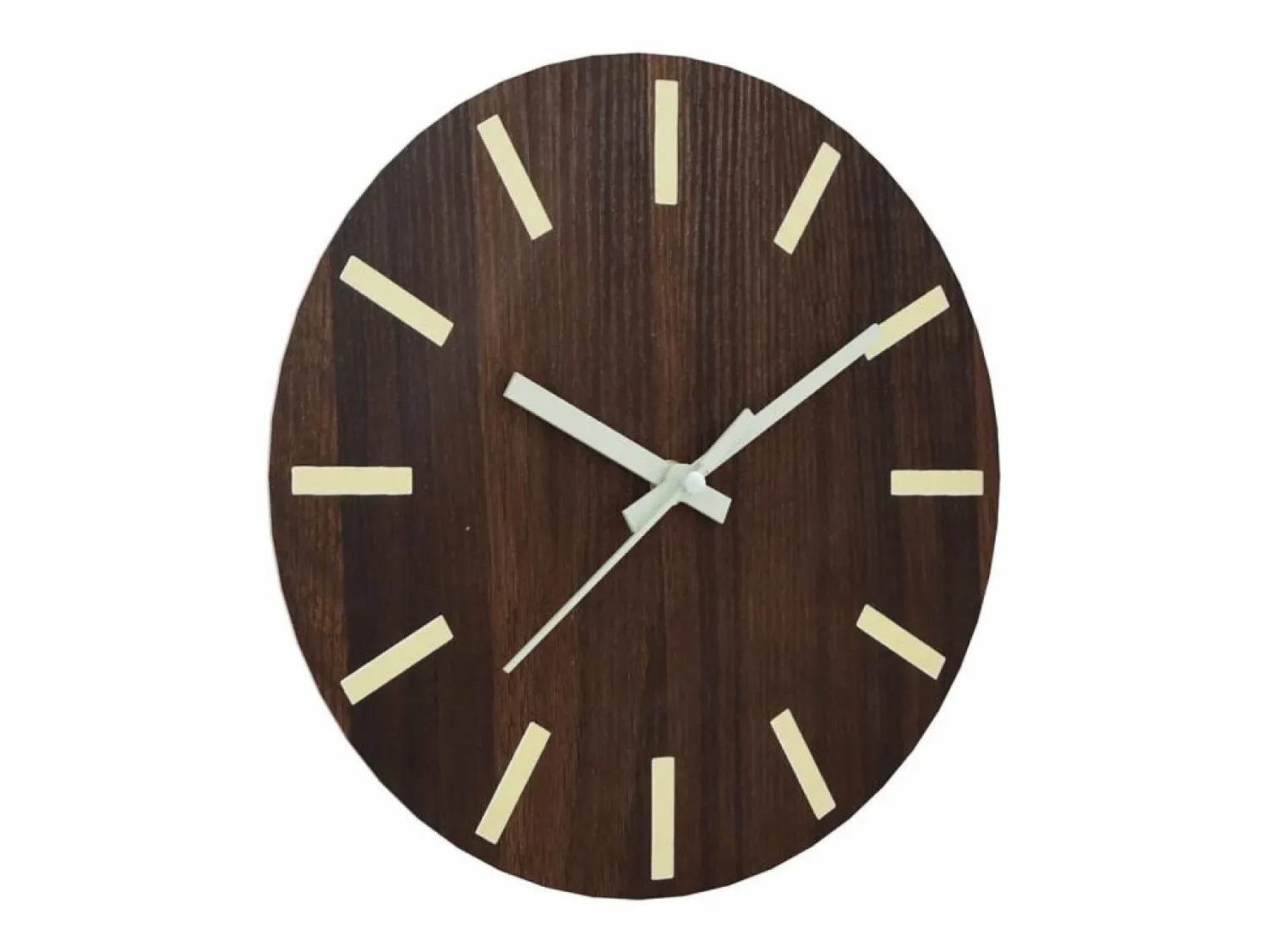 Reloj de pared con escalas y agujas luminosas marrón Ø30 cm ES778478