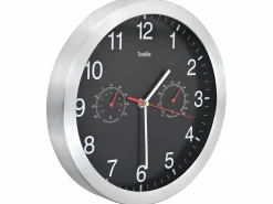 Clearance Reloj de pared de cuarzo higrómetro y termómetro 30 cm ES935509 Negro