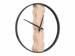 Discount Reloj de pared de hierro y madera de roble marrón Ø35 cm ES345202 Marru00f3n