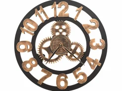 Reloj de pared de metal y negro 58 cm ES302916