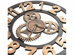 Reloj de pared de metal y negro 58 cm ES302916