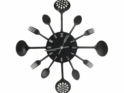 Online Reloj de pared diseño cuchara y tenedor 40 cm aluminio ES528387 Reloj De Pared