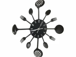 Online Reloj de pared diseño cuchara y tenedor 40 cm aluminio ES528387 Reloj De Pared