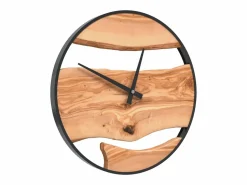 Sale Reloj de pared hierro y madera de olivo marrón Ø35 cm ES871804 Reloj De Pared