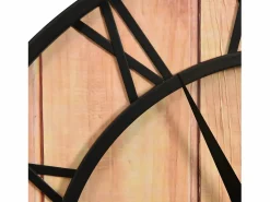 Reloj de pared MDF y hierro marrón y negro 39 cm ES943398