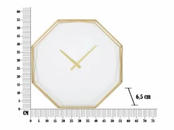 Reloj de pared octagonal de metal dorado Octagonal