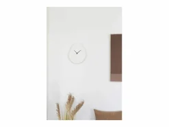 House Nordic Reloj de pared orgánico de Viena, cemento blanquecino, 28 x 33 cm