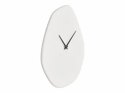 House Nordic Reloj de pared orgánico de Viena, cemento blanquecino, 28 x 33 cm