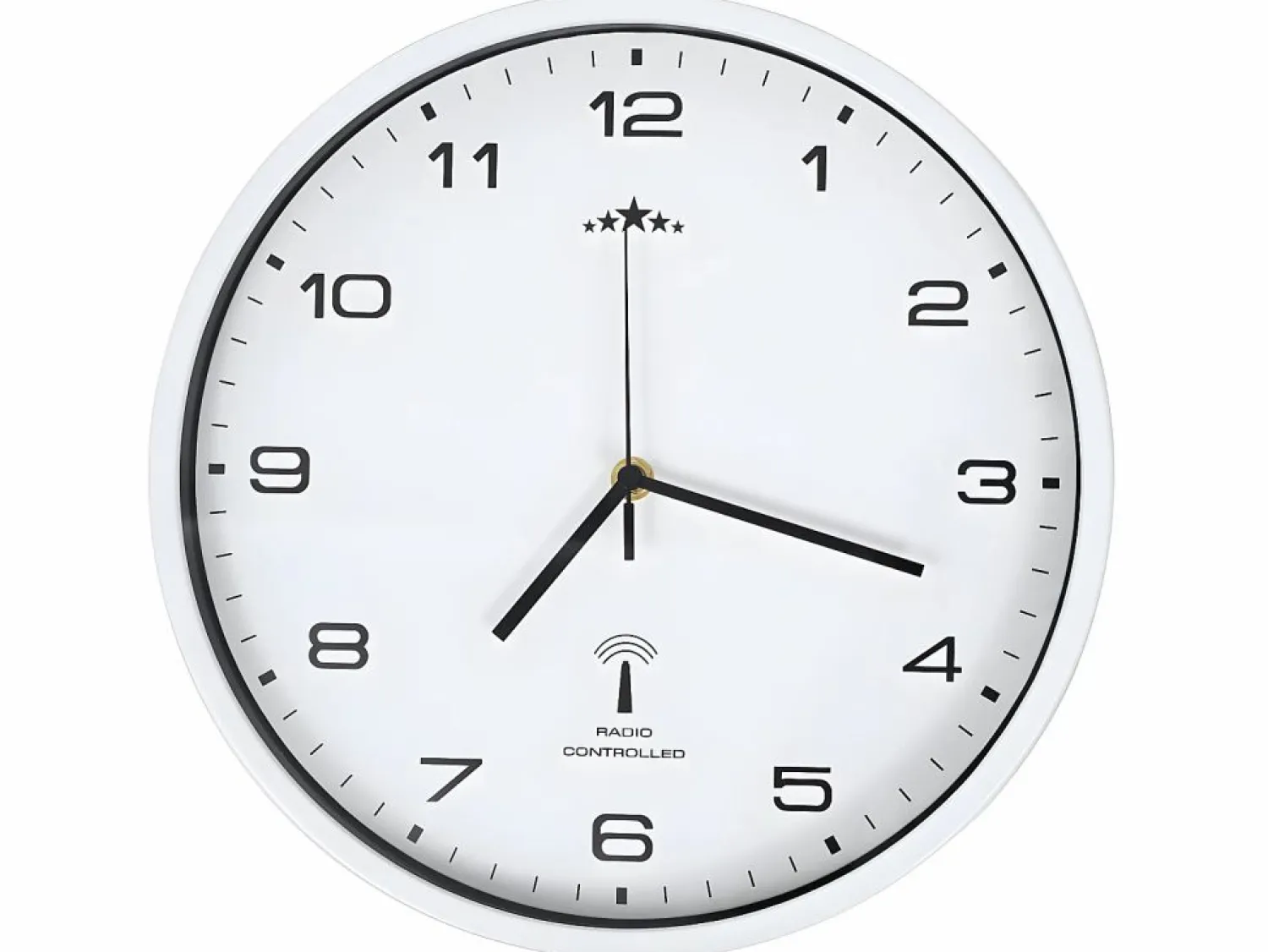 Discount Reloj de pared radiocontrol movimiento de cuarzo 31 cm ES460054 Blanco