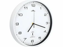 Discount Reloj de pared radiocontrol movimiento de cuarzo 31 cm ES460054 Blanco