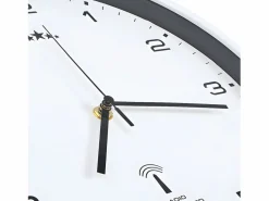 Discount Reloj de pared radiocontrol movimiento de cuarzo 31 cm ES460054 Blanco