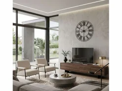 Clearance Atmosphera Reloj de Pared Tibor, , 88 cm, para Salón y Comedor, Diseño Moderno Negro