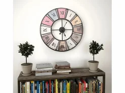 Outlet Reloj de pared vintage movimiento cuarzo 60 cm XXL ES635707 Multicolor