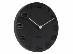 New KARLSSON Reloj moderno con agujas cromadas On the Edge Negro