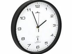 Reloj radiocontrol de pared cuarzo y negro 31 cm ES593131