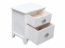 Garden Furniture Relor Mesitas de noche con 2 cajones 2 unidades blancas