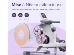 Hot Remo Magnético , 16 Niveles de Resistencia, Ultra Silencioso, 160kg, LCD, Bluetooth, Plegable, Soporte para Tablet, Compatible con Kinomap Aparato De Musculación