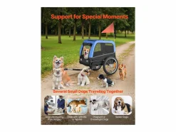 Discount Remolque bicicleta SucceBuy para Perro, Carga 30 kg, Porta Animales de Compañía de Bicicletas, Marco Plegable Fácil con Rueda a Liberación Rápida, Reflector Transportín De Paseo Para Animales