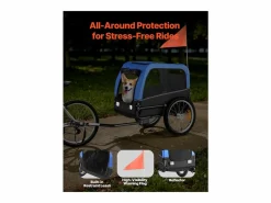 Discount Remolque bicicleta SucceBuy para Perro, Carga 30 kg, Porta Animales de Compañía de Bicicletas, Marco Plegable Fácil con Rueda a Liberación Rápida, Reflector Transportín De Paseo Para Animales