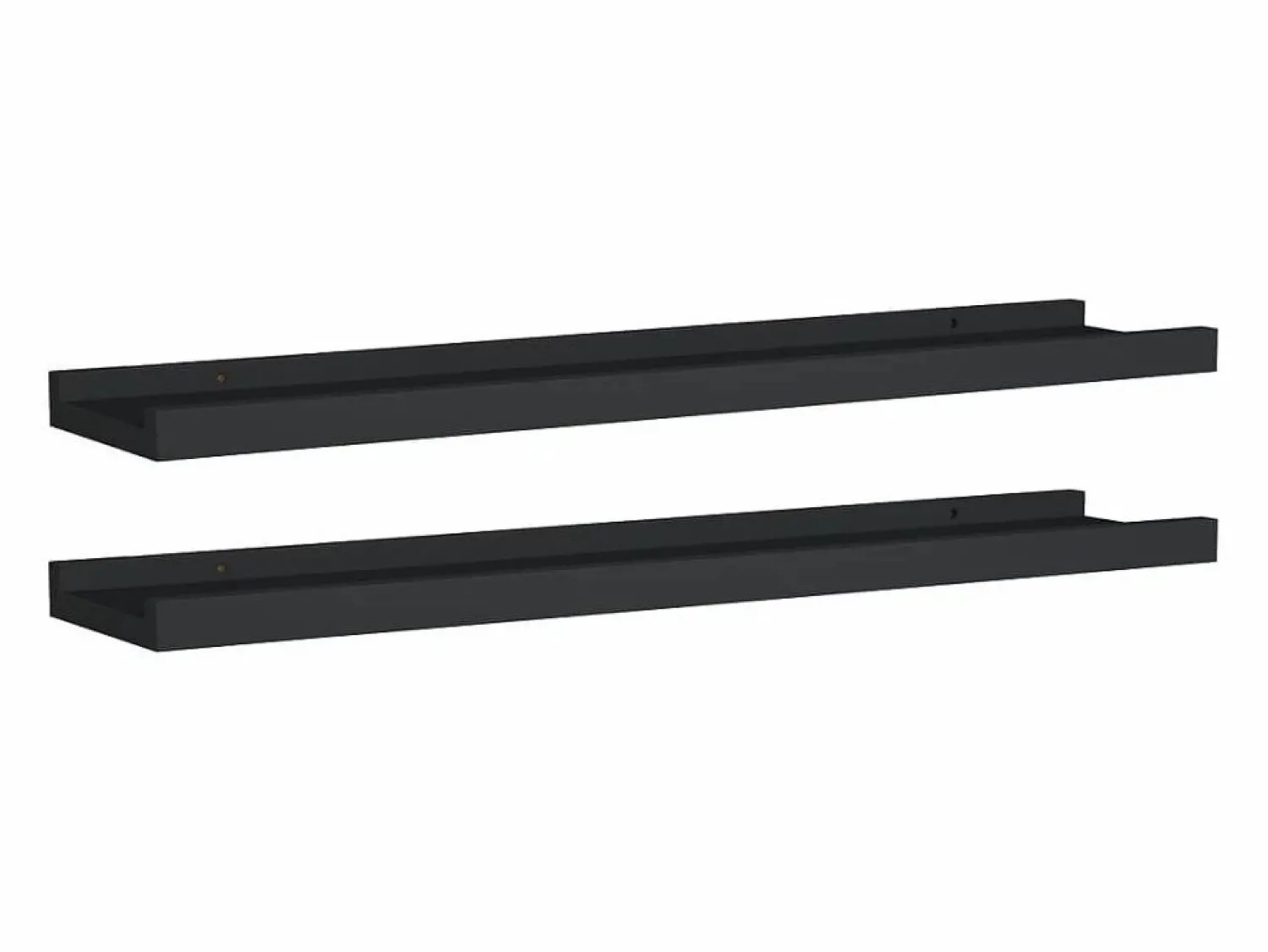 New Repisa para marcos de fotos 2 uds MDF 60x9x3 cm ES978725 Negro