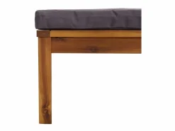 Reposapiés con cojín oscuro madera maciza de acacia ES53142