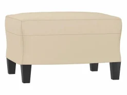 Outlet Reposapiés 60x50x41 cm Tejido Microfibra Crema