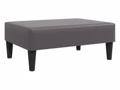 Reposapiés de cuero sintético 77x55x31 cm ES287192 Gris