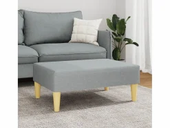 Outlet Reposapiés de tela claro 77x55x31 cm Gris
