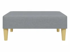 Outlet Reposapiés de tela claro 77x55x31 cm Gris