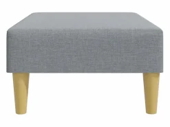 Outlet Reposapiés de tela claro 77x55x31 cm Gris
