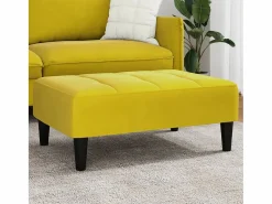 New Reposapiés de terciopelo 77x55x31 cm ES887116 Amarillo