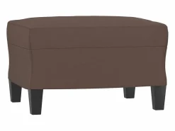 Sale Reposapiés marrón 60x50x41 cm Piel sintética Marru00f3n