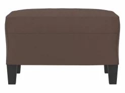 Sale Reposapiés marrón 60x50x41 cm Piel sintética Marru00f3n