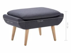Online Reposapiés Tapizado en tela 73 x 43 x 42 cm oscuro Gris