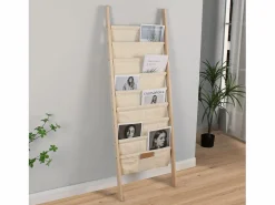VS Venta-stock Revistero Xoel en tela y madera con 8 secciones