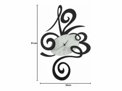 Sale Robin - Reloj de pared moderno , Ø45 cm, silencioso, acero creativo, Fabricado en Italia Negro