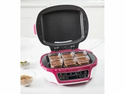 Tefal Robot de cocina pastelero Cake Factory Délices 1100W blanco/frambuesa con 5 programas y moldes CreaBake incluidos