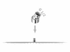 Clearance Helloshop26 Rociador de ducha cuadrado de acero inoxidable de 50 x 50 cm 02_0003094 Gris