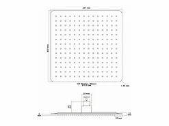 Outlet Rociador de ducha cuadrado tipo lluvia 25 x 25 cm acero inoxidable 16_0000626 Alcachofa De Ducha, Cabezal