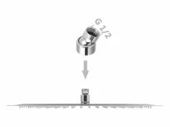 Online Helloshop26 Rociador de ducha rectangular de acero inoxidable de 30 x 40 cm 02_0003096 Gris