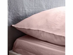 Sweeek Ropa de cama de microfibra lavada color rosa, 2 plazas