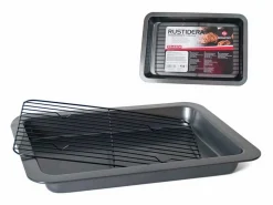 Basic Rustidera Gerimport con rejilla antiadherente acero 43x29 cm