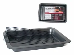 Basic Rustidera Gerimport con rejilla antiadherente acero 43x29 cm