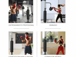 Clearance Homcom Saco de boxeo de pie 88x50x230 cm Negro
