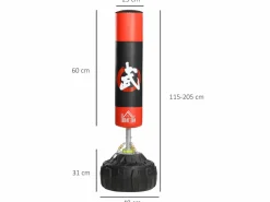 Best Homcom Saco de boxeo negro, rojo 60x60x180 cm Multicolor