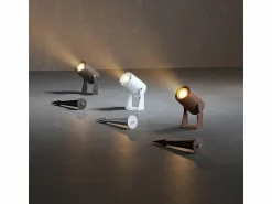 New Sair XL - Foco LED redondo de 20 W IP65 Corten 2200K - Luz de jardín para plantas o setos h38cm - Beneito faure Marru00f3n