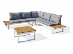 Online Salón de jardín 5 plazas en madera de acacia y aluminio Salones De Jardín