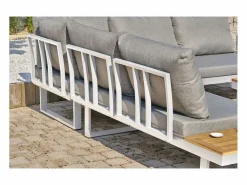 Online Salón de jardín 5 plazas en madera de acacia y aluminio Salones De Jardín