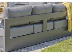 Hot Paris Garden Salón de jardín 5 plazas en aluminio y reposabrazos en HPL Gris antracita