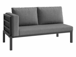 ModernLuxe Salón de jardín, conjunto de muebles para 8 plazas, en hierro galvanizado, 1 sillón y 2 taburetes, sofá de esquina, mesa de comedor, Gris